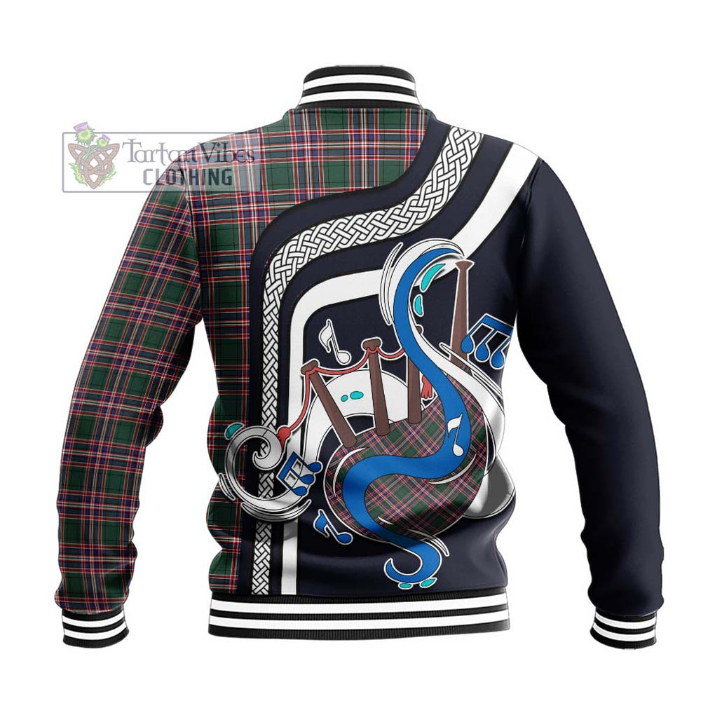 Tartan Vibes Clothing MacFarlane Hunting Modern Tartan Baseball Jacket with Epic Bagpipe Style