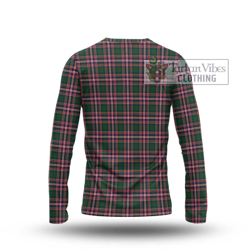 MacFarlane Hunting Modern Tartan Long Sleeve T-Shirt with Family Crest DNA In Me Style - Tartanvibesclothing Shop