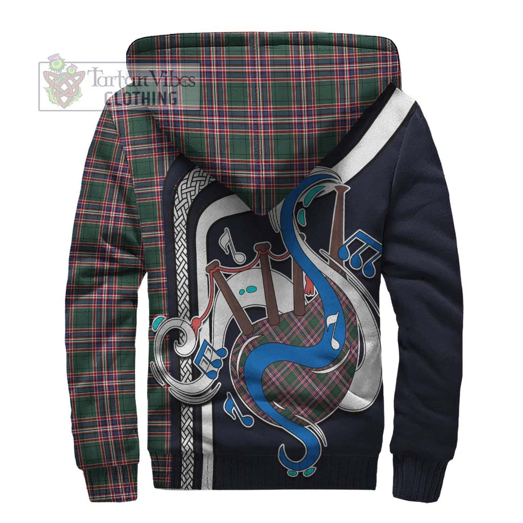 MacFarlane Hunting Modern Tartan Sherpa Hoodie with Epic Bagpipe Style - Tartanvibesclothing Shop