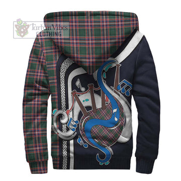 MacFarlane Hunting Modern Tartan Sherpa Hoodie with Epic Bagpipe Style