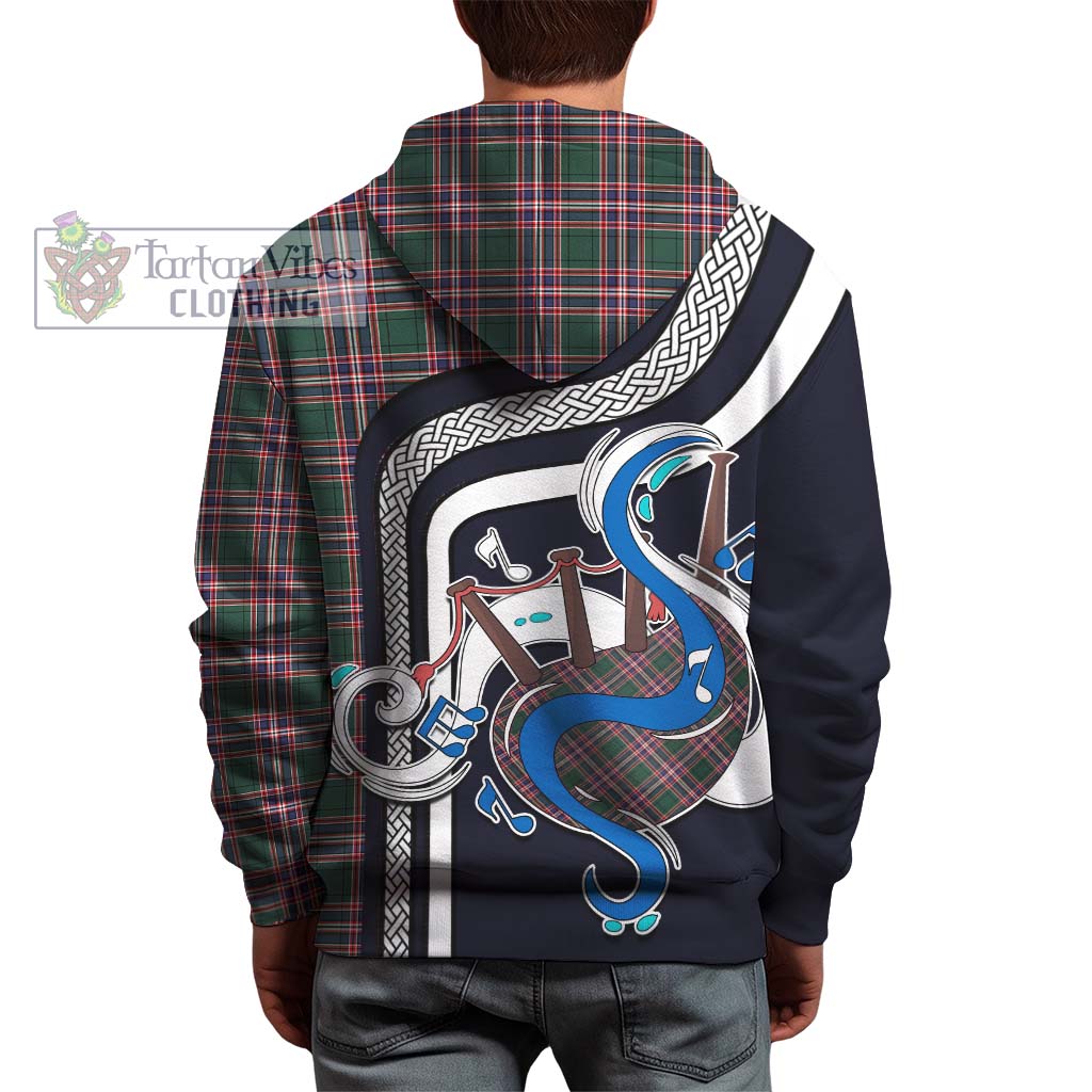 Tartan Vibes Clothing MacFarlane Hunting Modern Tartan Hoodie with Epic Bagpipe Style