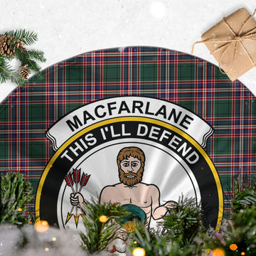 MacFarlane Hunting Modern Tartan Christmas Tree Skirt with Family Crest