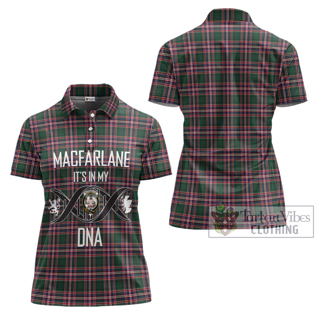 MacFarlane Hunting Modern Tartan Women's Polo Shirt with Family Crest DNA In Me Style - Tartanvibesclothing Shop