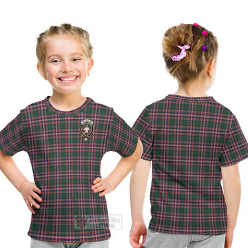 MacFarlane Hunting Modern Tartan Kid T-Shirt with Family Crest