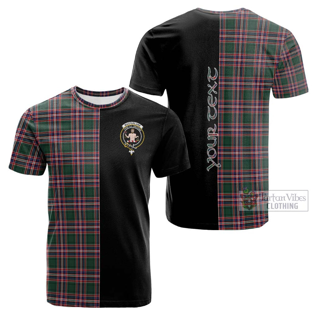 Tartan Vibes Clothing MacFarlane Hunting Modern Tartan Cotton T-shirt with Family Crest and Half Of Me Style