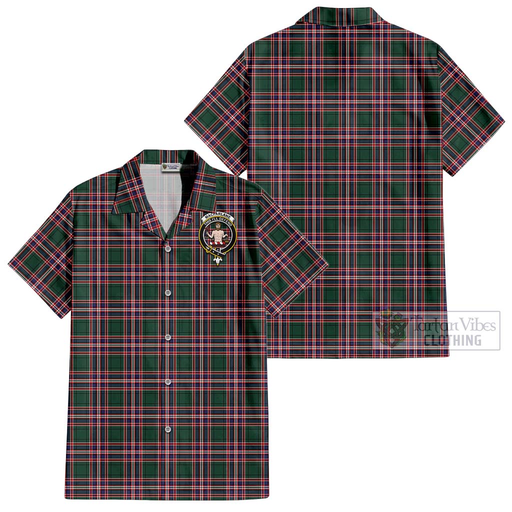 Tartan Vibes Clothing MacFarlane Hunting Modern Tartan Cotton Hawaiian Shirt with Family Crest