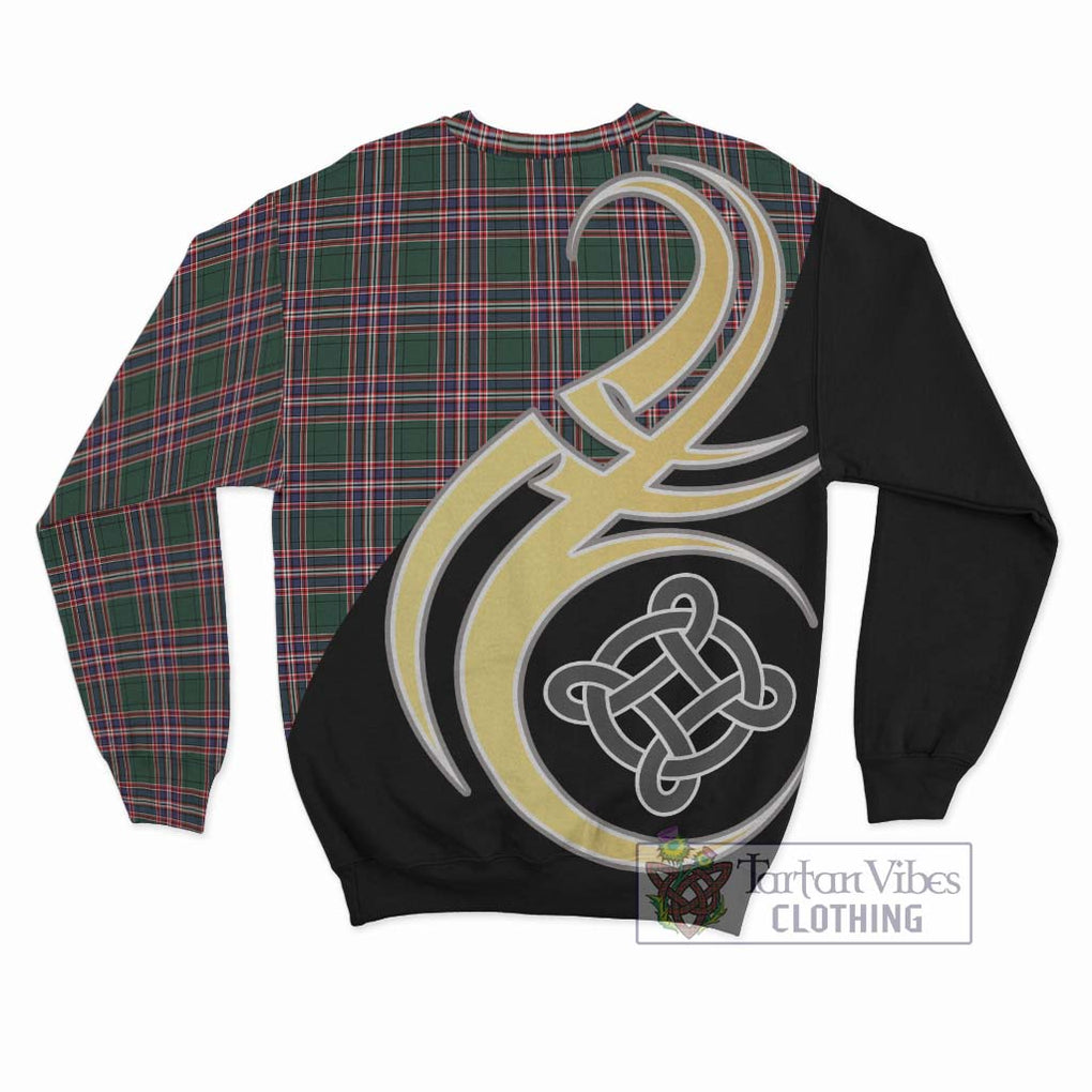 MacFarlane Hunting Modern Tartan Sweatshirt with Family Crest and Celtic Symbol Style - Tartan Vibes Clothing