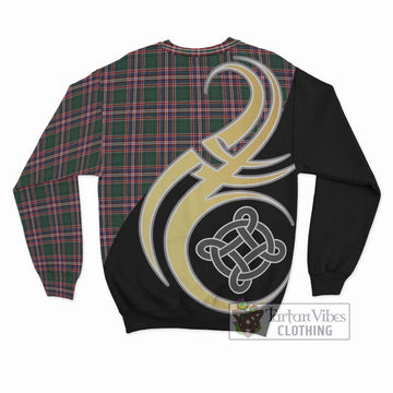 MacFarlane Hunting Modern Tartan Sweatshirt with Family Crest and Celtic Symbol Style