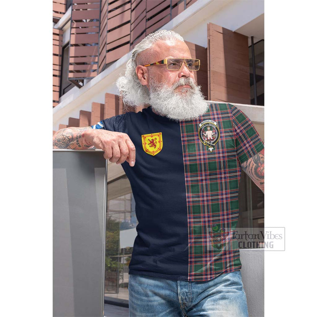 Tartan Vibes Clothing MacFarlane Hunting Modern Tartan Cotton T-shirt with Scottish Lion Royal Arm Half Style