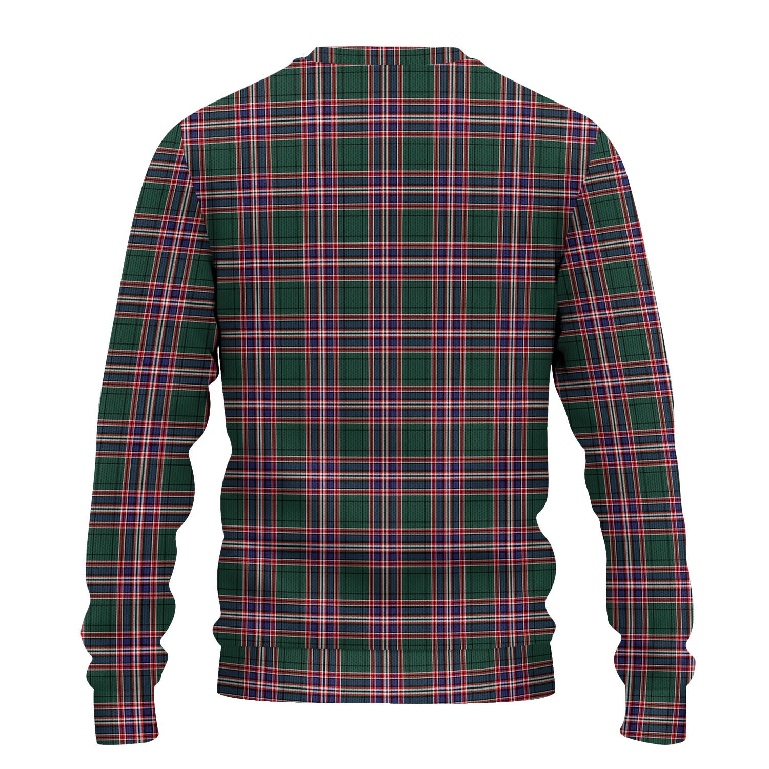 MacFarlane Hunting Modern Tartan Knitted Sweater with Family Crest - Tartanvibesclothing