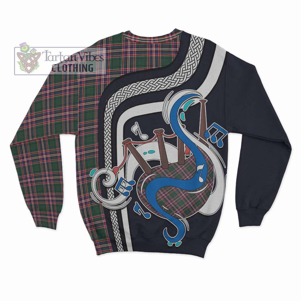 Tartan Vibes Clothing MacFarlane Hunting Modern Tartan Sweatshirt with Epic Bagpipe Style