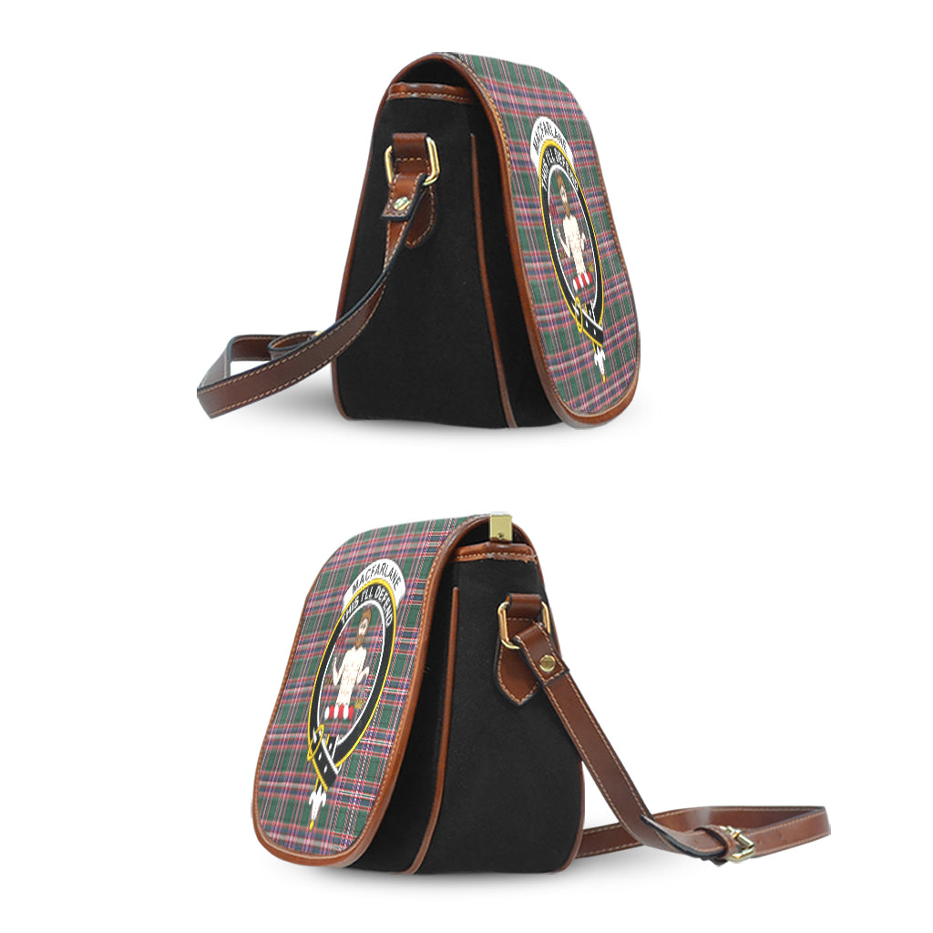 MacFarlane Hunting Modern Tartan Saddle Bag with Family Crest - Tartan Vibes Clothing