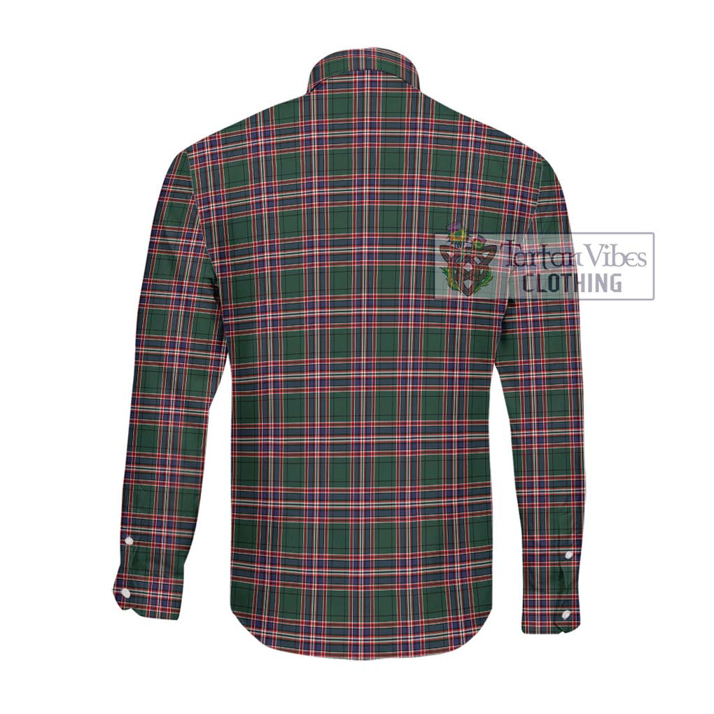 MacFarlane Hunting Modern Tartan Long Sleeve Button Shirt with Family Crest DNA In Me Style - Tartanvibesclothing Shop