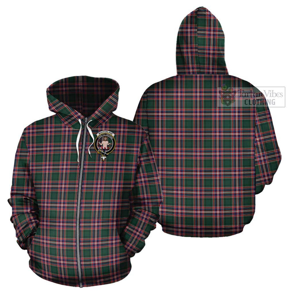 MacFarlane Hunting Modern Tartan Cotton Hoodie with Family Crest Zip Hoodie - Tartan Vibes Clothing