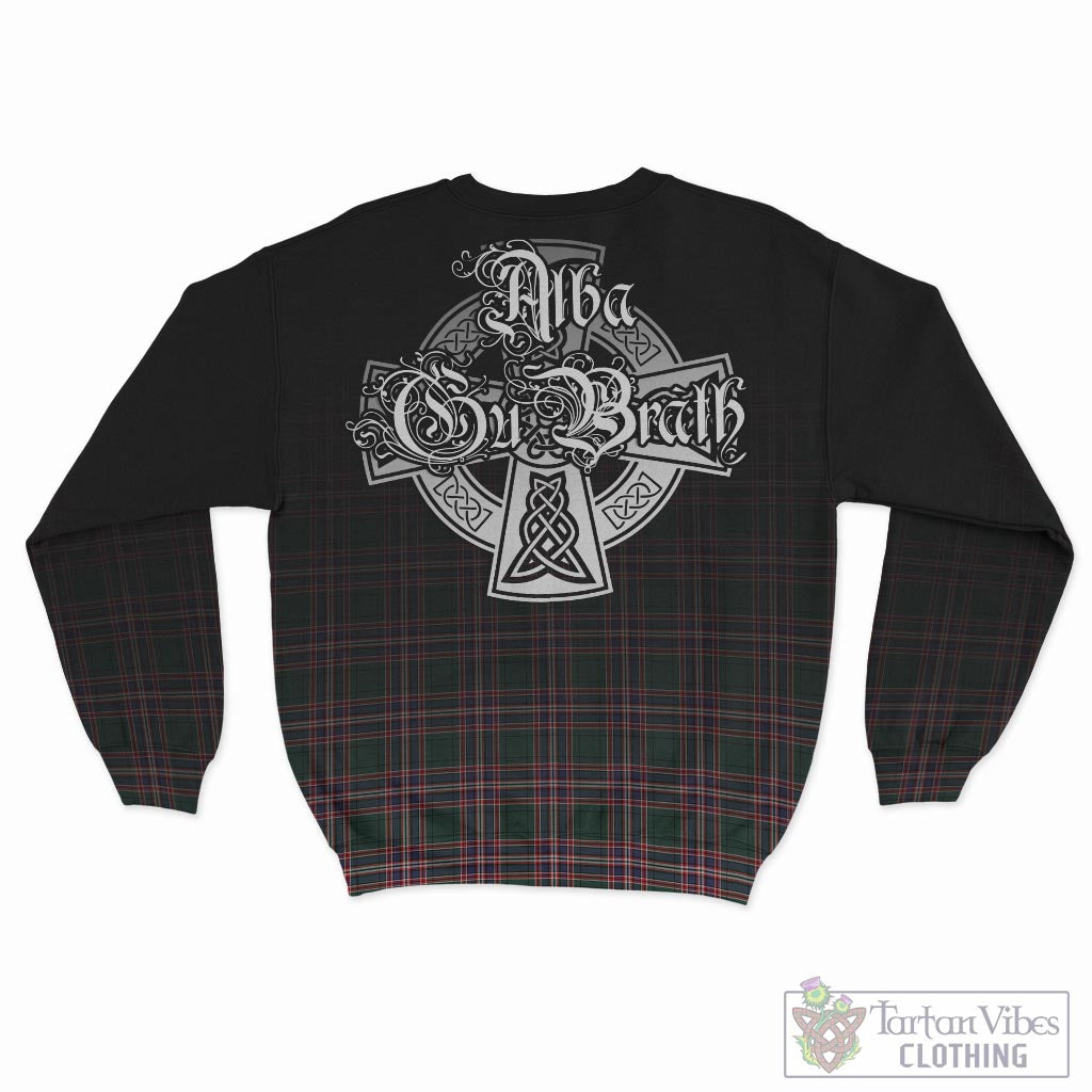 Tartan Vibes Clothing MacFarlane Hunting Modern Tartan Sweatshirt Featuring Alba Gu Brath Family Crest Celtic Inspired