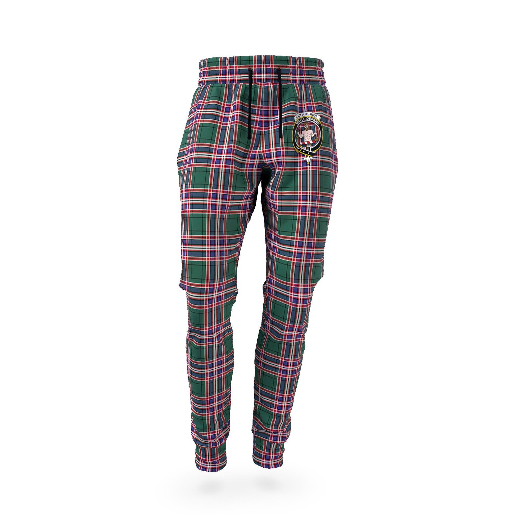 MacFarlane Hunting Modern Tartan Joggers Pants with Family Crest - Tartanvibesclothing