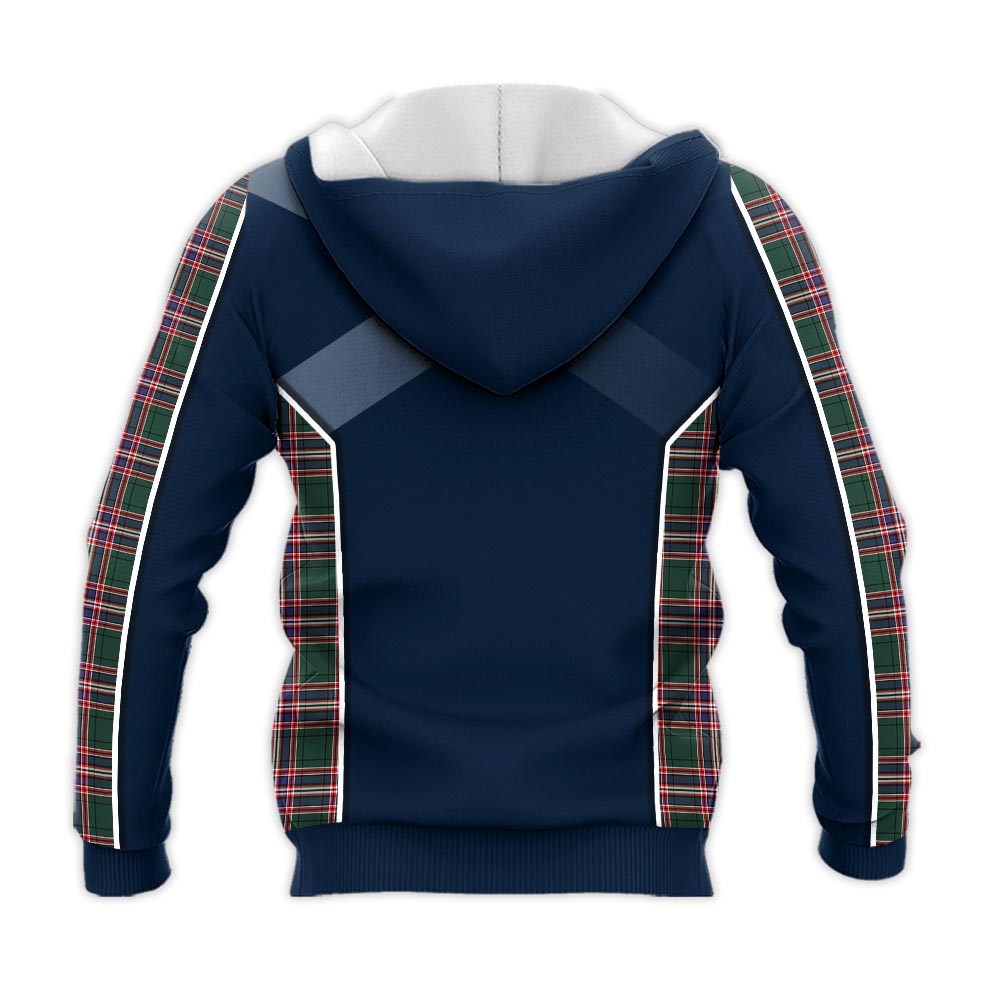 Tartan Vibes Clothing MacFarlane Hunting Modern Tartan Knitted Hoodie with Family Crest and Scottish Thistle Vibes Sport Style