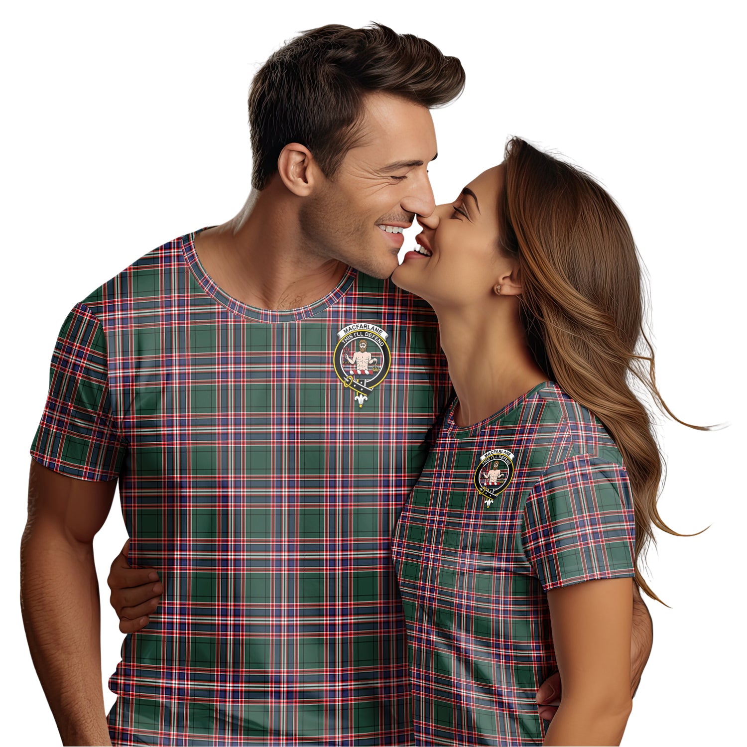 MacFarlane Hunting Modern Tartan T-Shirt with Family Crest - Tartan Vibes Clothing