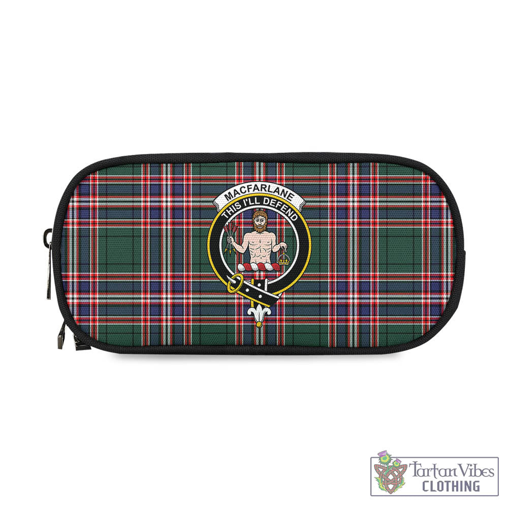 Tartan Vibes Clothing MacFarlane Hunting Modern Tartan Pen and Pencil Case with Family Crest
