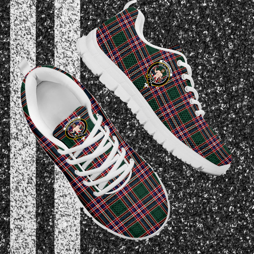 MacFarlane Hunting Modern Tartan Sneakers with Family Crest - Tartan Vibes Clothing