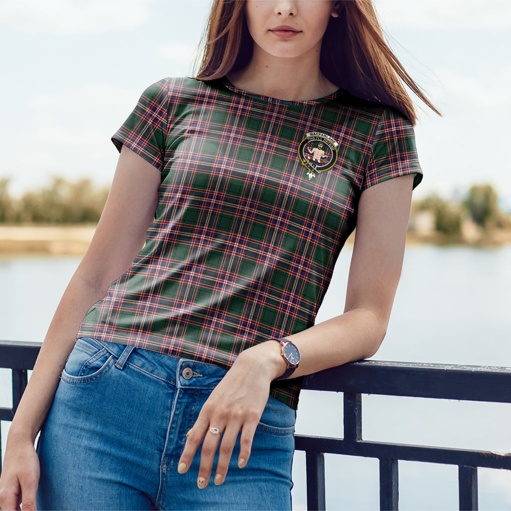 MacFarlane Hunting Modern Tartan T-Shirt with Family Crest - Tartan Vibes Clothing