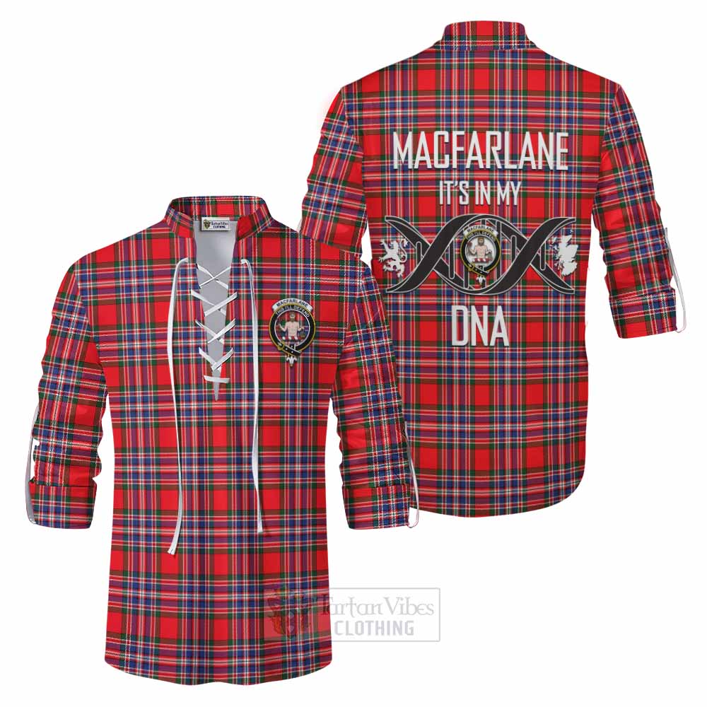 MacFarlane (McFarlane) Tartan Ghillie Kilt Shirt with Family Crest DNA In Me Style Men - Tartan Vibes Clothing
