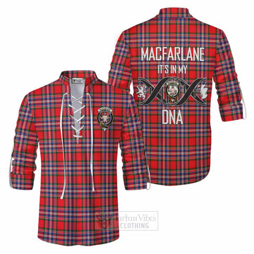 MacFarlane (McFarlane) Tartan Ghillie Kilt Shirt with Family Crest DNA In Me Style