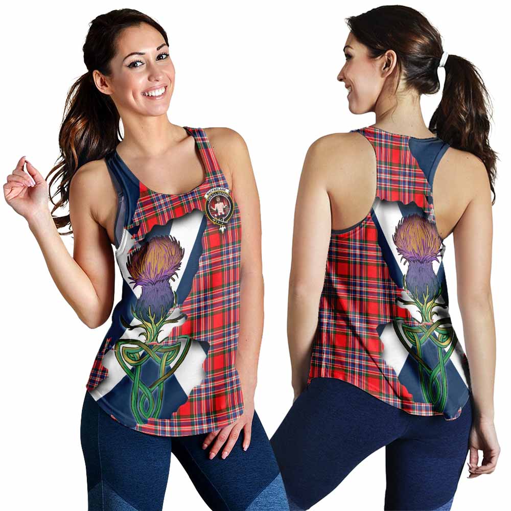 MacFarlane (McFarlane) Tartan Family Crest Women's Racerback Tanks Scottish Thistle Celtic Inspired 4XL - Tartan Vibes Clothing