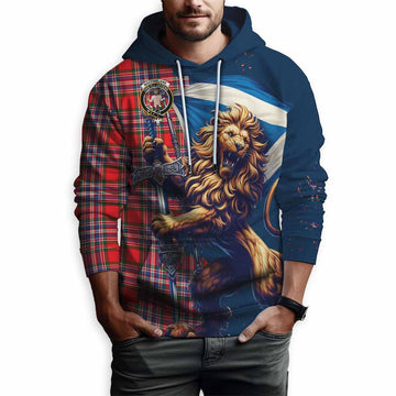 MacFie (McFie) Tartan Family Crest Hoodie with Scottish Majestic Lion