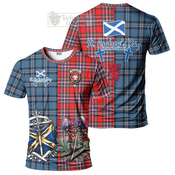 MacFarlane (McFarlane) Tartan T-Shirt Happy St. Andrew's Day Half Tartan Style