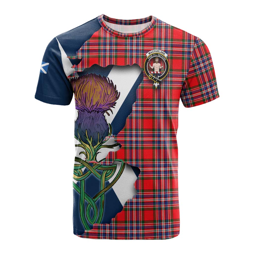 MacFarlane (McFarlane) Tartan Family Crest Cotton T-shirt Scottish Thistle Celtic Inspired Kid's Shirt - Tartan Vibes Clothing
