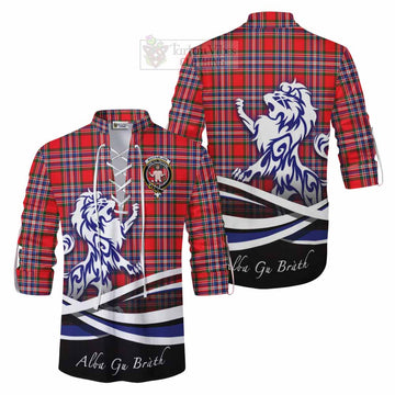 MacFarlane (McFarlane) Tartan Ghillie Kilt Shirt with Alba Gu Brath Regal Lion Emblem