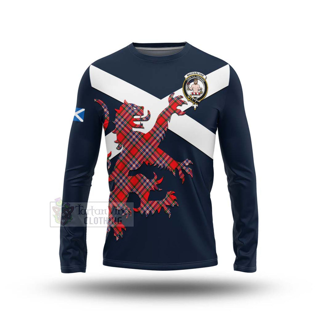 Tartan Vibes Clothing MacFarlane (McFarlane) Tartan Lion Rampant Long Sleeve T-Shirt – Proudly Display Your Heritage with Alba Gu Brath and Clan Name