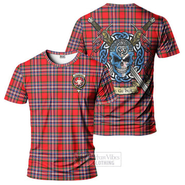 MacFarlane (McFarlane) Tartan T-Shirt with Family Crest Celtic Skull Style