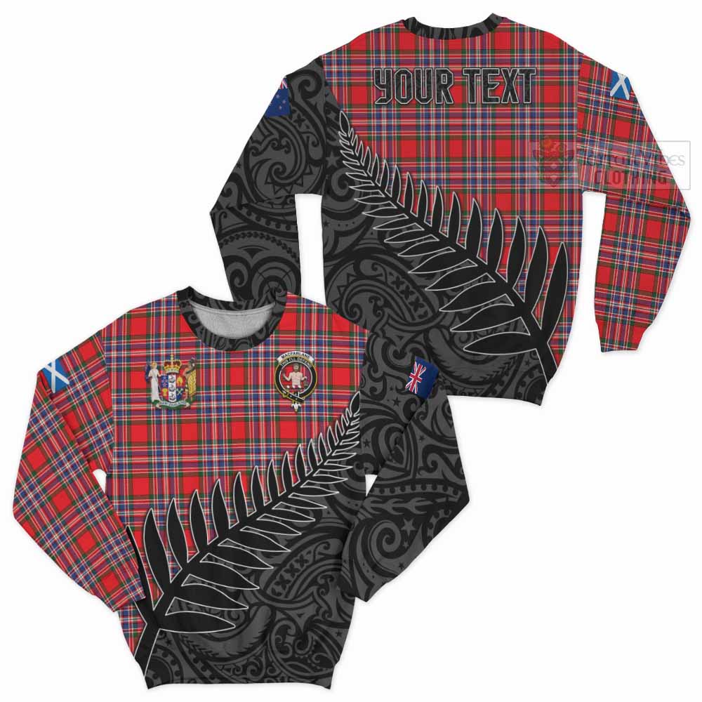 Tartan Vibes Clothing MacFarlane (McFarlane) Crest Tartan Sweatshirt with New Zealand Silver Fern Half Style