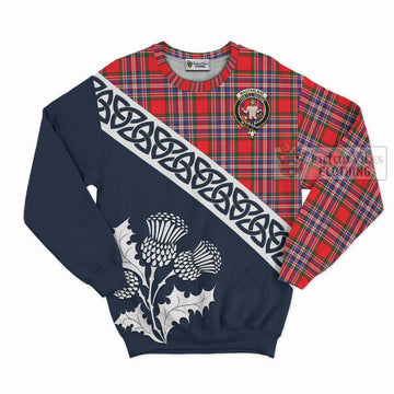 MacFarlane (McFarlane) Tartan Sweatshirt Featuring Thistle and Scotland Map