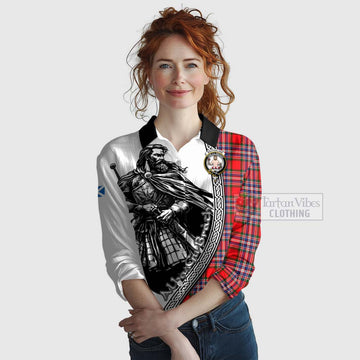 MacFarlane (McFarlane) Tartan Clan Crest Women's Casual Shirt with Highlander Warrior Celtic Style