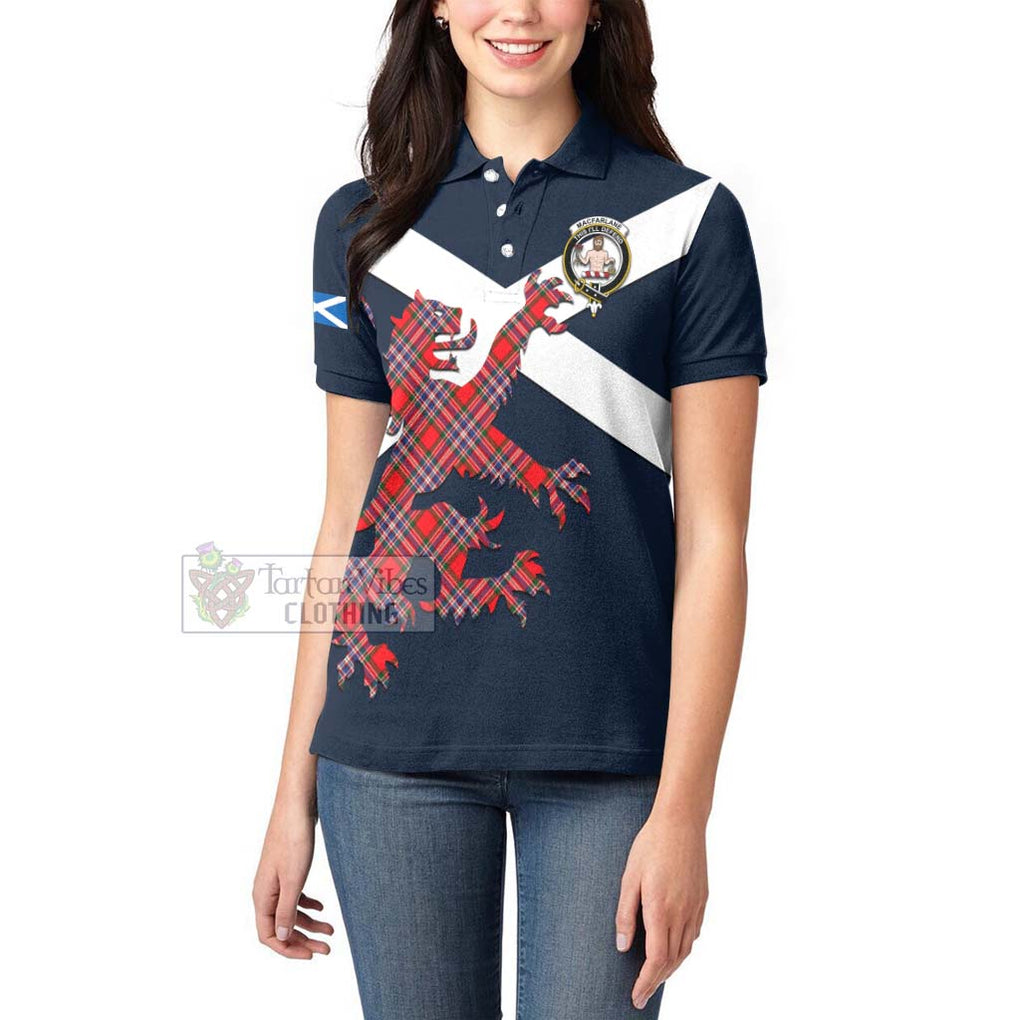 Tartan Vibes Clothing MacFarlane (McFarlane) Tartan Lion Rampant Women's Polo Shirt – Proudly Display Your Heritage with Alba Gu Brath and Clan Name