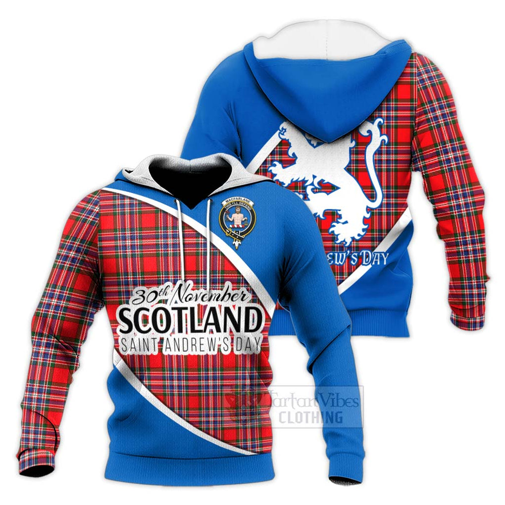 Tartan Vibes Clothing MacFarlane (McFarlane) Family Crest Tartan Knitted Hoodie Celebrate Saint Andrew's Day in Style