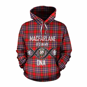 MacFarlane (McFarlane) Tartan Cotton Hoodie with Family Crest DNA In Me Style