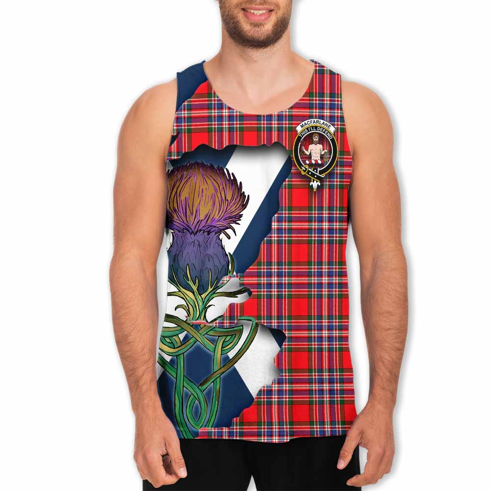 MacFarlane (McFarlane) Tartan Family Crest Men's Tank Top Scottish Thistle Celtic Inspired Men - Tartan Vibes Clothing