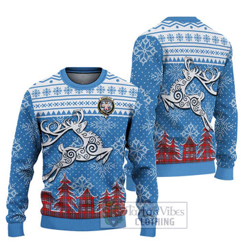 MacFarlane (McFarlane) Clan Christmas Ugly Sweater with Tartan and Celtic Reindeer Style