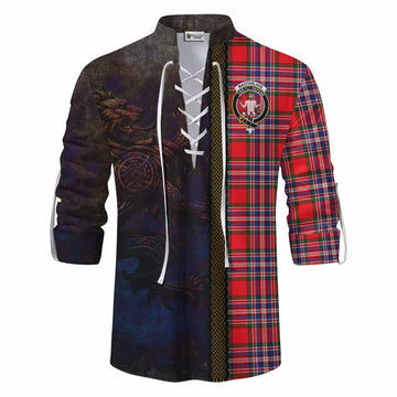 MacFarlane (McFarlane) Tartan Family Crest Ghillie Kilt Shirt Alba Gu Brath Be Brave Lion Ancient Style Men - Tartan Vibes Clothing