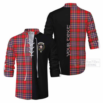 MacFarlane (McFarlane) Tartan Ghillie Kilt Shirt with Family Crest and Half Of Me Style