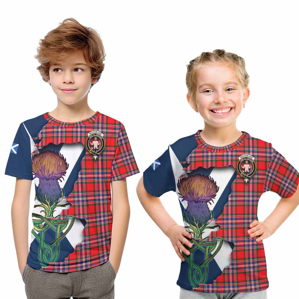 MacFarlane (McFarlane) Tartan Family Crest Kid T-Shirt Scottish Thistle Celtic Inspired Youth XL Size14 - Tartan Vibes Clothing