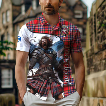 MacFarlane (McFarlane) Crest Tartan Short Sleeve Button Shirt Inspired by the Freedom of Scottish Warrior