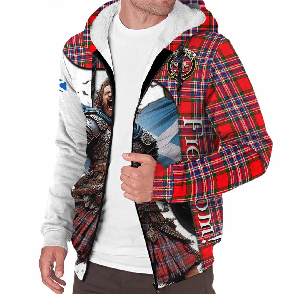 Tartan Vibes Clothing MacFarlane (McFarlane) Crest Tartan Sherpa Hoodie Inspired by the Freedom of Scottish Warrior