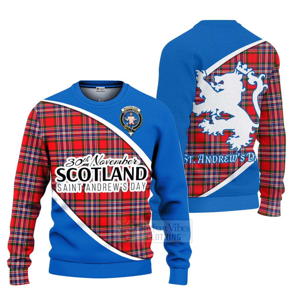 Tartan Vibes Clothing MacFarlane (McFarlane) Family Crest Tartan Knitted Sweater Celebrate Saint Andrew's Day in Style