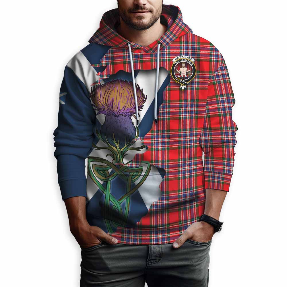 MacFarlane (McFarlane) Tartan Family Crest Hoodie Scottish Thistle Celtic Inspired Pullover Hoodie - Tartan Vibes Clothing