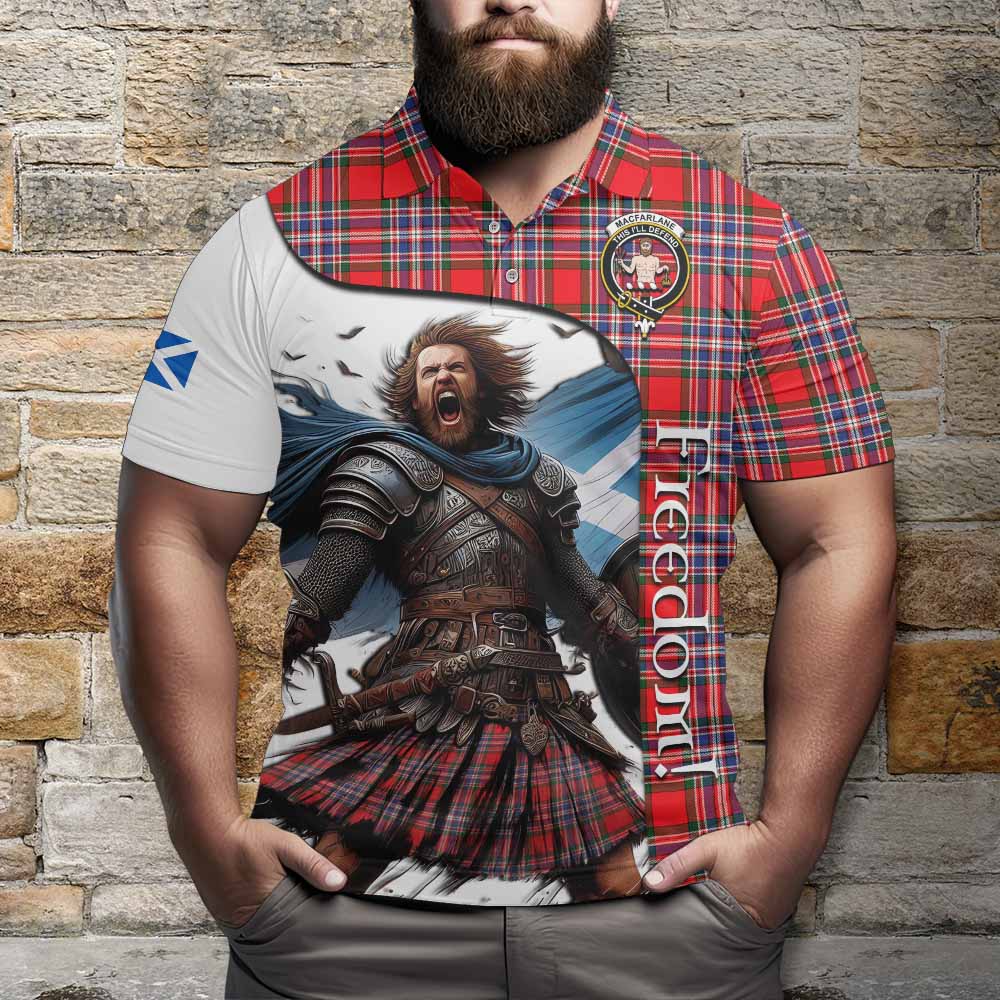 Tartan Vibes Clothing MacFarlane (McFarlane) Crest Tartan Polo Shirt Inspired by the Freedom of Scottish Warrior